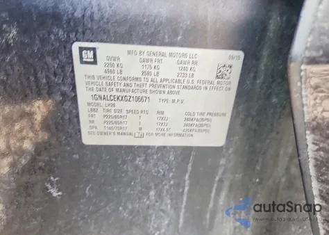 2016 Chevrolet Equinox Lt z USA, uszkodzony, nr VIN 1GNALCEKXGZ106671